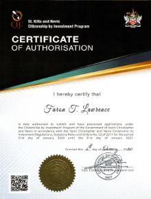 Authorization certificate